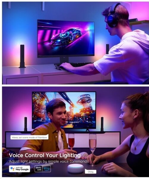 Govee - SET 2x Flow Plus SMART LED TV & Gaming - RGBICWW Wi-Fi