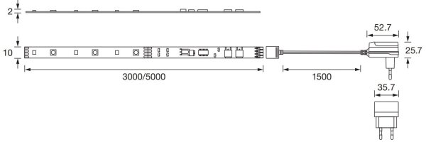 Ledvance - LED RGBW Zatemnitveni trak FLEX 5m LED/14W/230V + Daljinski upravljalnik