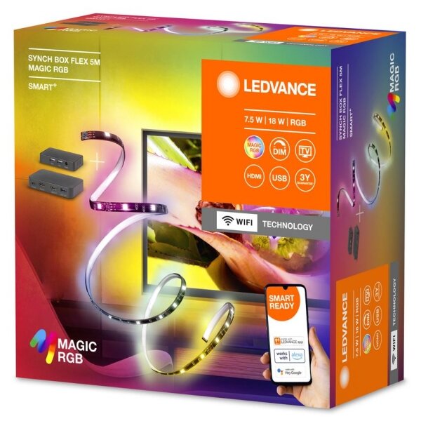 Ledvance-LED RGB Zatemnitveni trak za TV SYNCH BOX FLEX 4,5m LED/18W/230V Wi-Fi