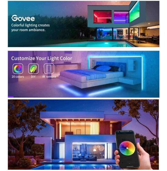 Govee - Wi-Fi RGB Smart LED trak 10m