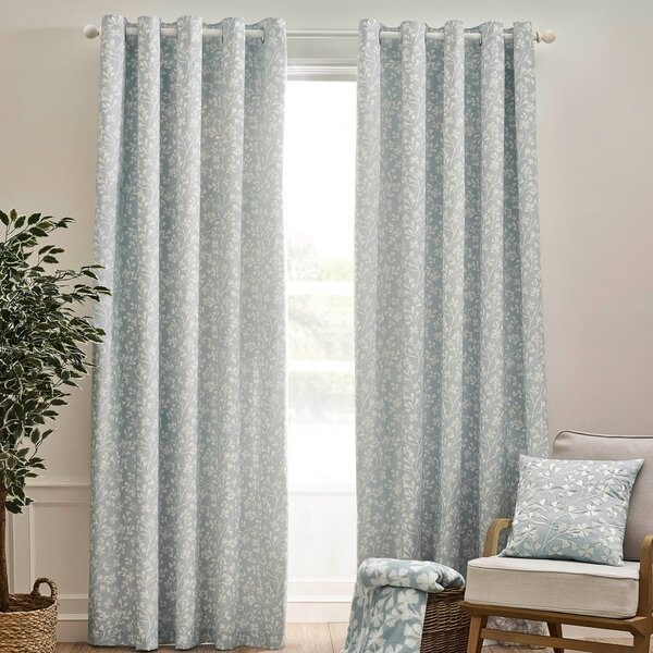 Modre zavese v kompletu 2 ks 168x137 cm Brooke Floral – Catherine Lansfield