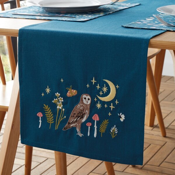 Bombažen namizni tekač 33x220 cm Enchanted Twilight Animals – Catherine Lansfield