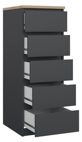 Temno siva komoda 40x111x50 cm Naia – Tvilum