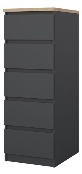 Temno siva komoda 40x111x50 cm Naia – Tvilum