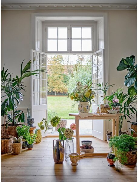 Stranska mizica iz masivnega kavčukovca v naravni barvi 35x100 cm Serrone – Bloomingville