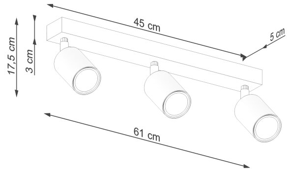 Sollux SL.1293 - Reflektor VERDO 3xGU10/10W/230V črna