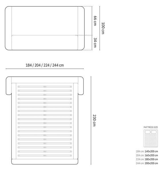 Kremno bela oblazinjena zakonska postelja s prostorom za shranjevanje z letvenim dnom 200x200 cm Jason – Windsor & Co Sofas