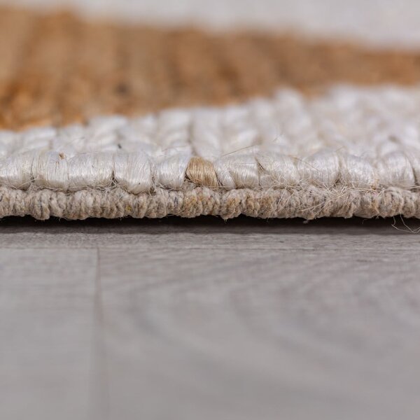 Ročno tkana preproga iz mešanice jute v beli in naravni barvi 120x170 cm Effie Diamond – Flair Rugs