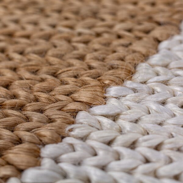Ročno tkana preproga iz mešanice jute v beli in naravni barvi 120x170 cm Effie Diamond – Flair Rugs