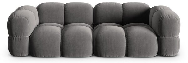 Siva žametna sedežna garnitura 250 cm Loretto – Cosmopolitan Design