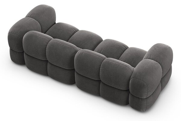 Siva žametna sedežna garnitura 250 cm Loretto – Cosmopolitan Design