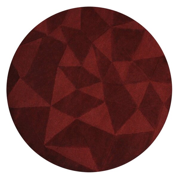 Bordo rdeča ročno tkana volnena okrogla preproga ø 160 cm Shard Red – Flair Rugs