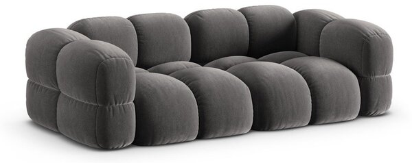 Siva žametna sedežna garnitura 250 cm Loretto – Cosmopolitan Design