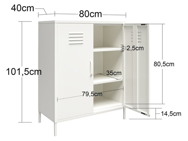 Črna kovinska omarica 40x102x80 cm Mission District – Støraa