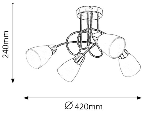 Rabalux 6079 - Stropna svetilka POLLA 4xE14/40W/230V