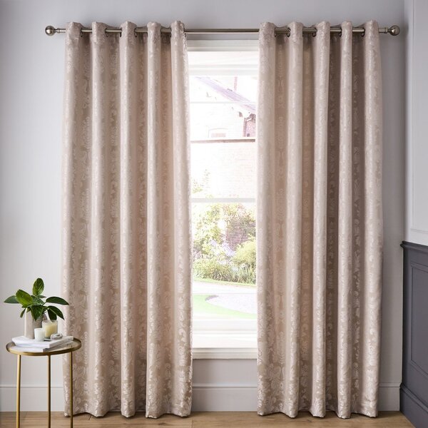 Bež zavese iz damasta v kompletu 2 ks 168x183 cm Damask Jacquard – Catherine Lansfield