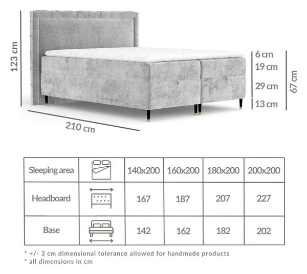 Bež boxspring postelja s prostorom za shranjevanje 180x200 cm Voyage – Maison de Rêve