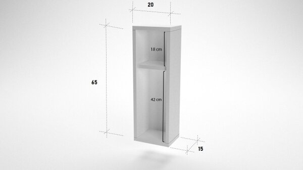 Nočna omarica TURRA 65x20 cm bela