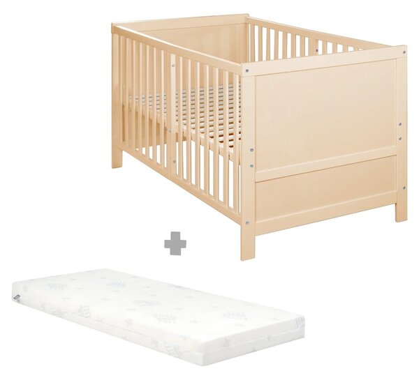 Otroška posteljica z nastavljivo višino 70x140 cm v naravni barvi Easy Sleep – Roba