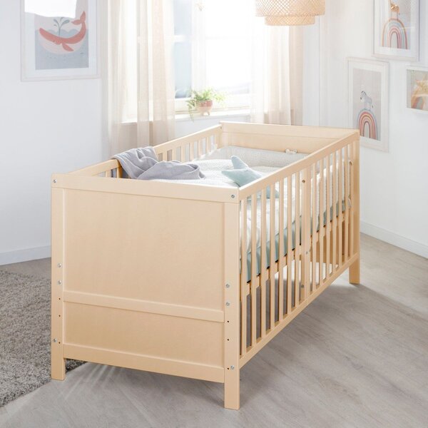 Otroška posteljica z nastavljivo višino 70x140 cm v naravni barvi Easy Sleep – Roba