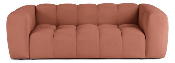Žametna sedežna garnitura v barvi terakote 225 cm Cube – Bonami Selection
