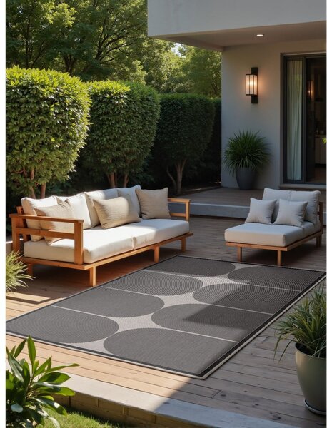 Črno-bela notranja in zunanja preproga 160x230 cm Duet Bowen – NORTHRUGS