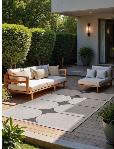Črno-bela notranja in zunanja preproga 160x230 cm Duet Bowen – NORTHRUGS