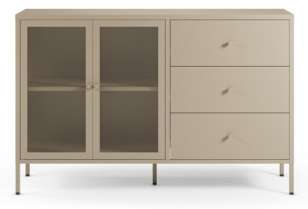 Kremno bela kovinska komoda 140x90x40 cm Fayna – Marckeric