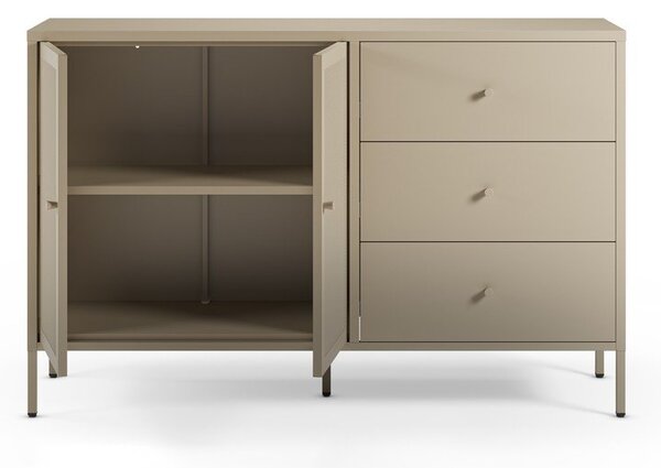 Kremno bela kovinska komoda 140x90x40 cm Fayna – Marckeric