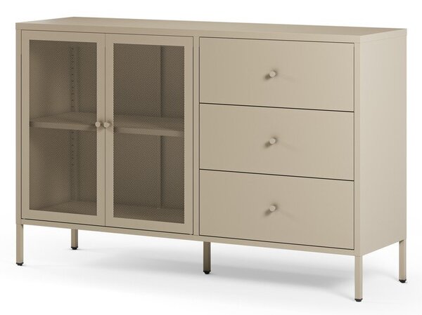Kremno bela kovinska komoda 140x90x40 cm Fayna – Marckeric