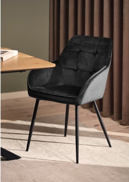 Sivi oblazinjeni jedilni stoli v kompletu z nasloni za roke 2 ks Nolan Square – Unique Furniture