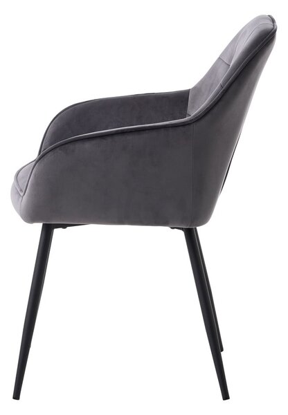 Sivi oblazinjeni jedilni stoli v kompletu z nasloni za roke 2 ks Nolan Square – Unique Furniture