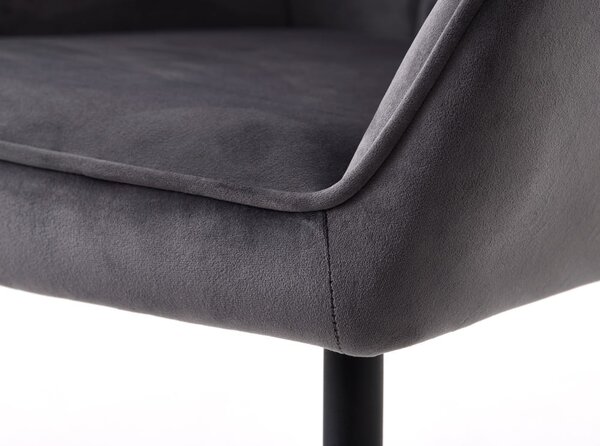 Sivi oblazinjeni jedilni stoli v kompletu z nasloni za roke 2 ks Nolan Square – Unique Furniture