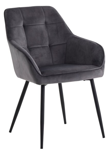 Sivi oblazinjeni jedilni stoli v kompletu z nasloni za roke 2 ks Nolan Square – Unique Furniture