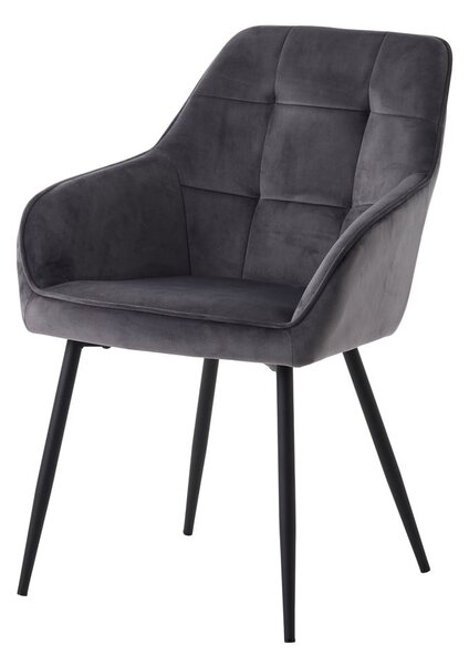 Sivi oblazinjeni jedilni stoli v kompletu z nasloni za roke 2 ks Nolan Square – Unique Furniture