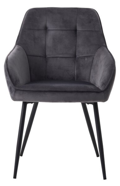 Sivi oblazinjeni jedilni stoli v kompletu z nasloni za roke 2 ks Nolan Square – Unique Furniture