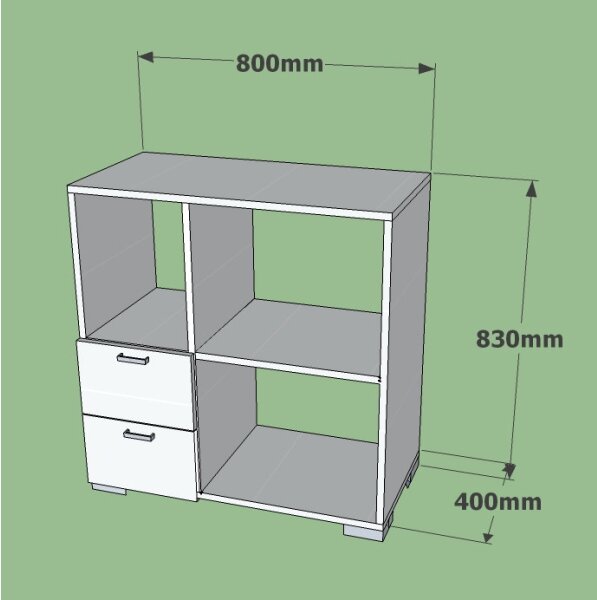 Polica ECE 83x80 cm bela