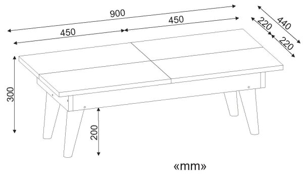 Klubska mizica CASTRUM 30x90 cm bela/rjava