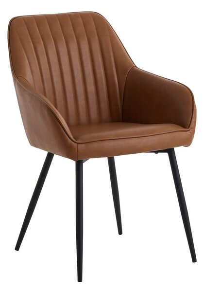 Rjavi oblazinjeni jedilni stoli v kompletu z nasloni za roke 2 ks Nolan Stripe – Unique Furniture
