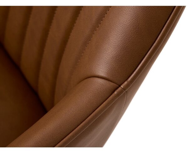 Rjavi oblazinjeni jedilni stoli v kompletu z nasloni za roke 2 ks Nolan Stripe – Unique Furniture