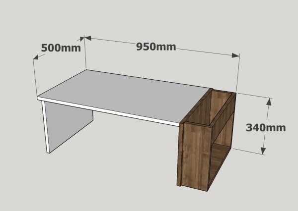 Klubska mizica VIEW 34x95 cm bela