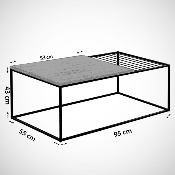 Klubska mizica ZINUS 43x95 cm črna