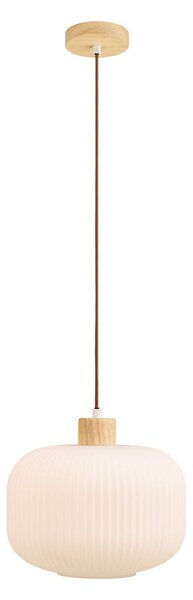 Bela viseča svetilka s steklenim senčilom ø 30 cm Argalo – House Nordic