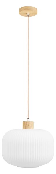 Bela viseča svetilka s steklenim senčilom ø 30 cm Argalo – House Nordic
