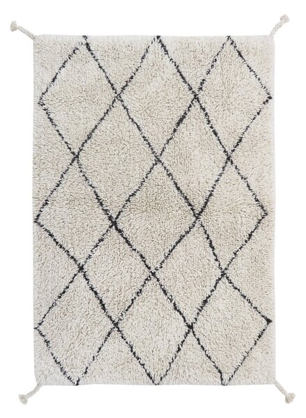 Kremno bela pralna ročno tkana bombažna preproga 70x100 cm Mini Bereber – Lorena Canals