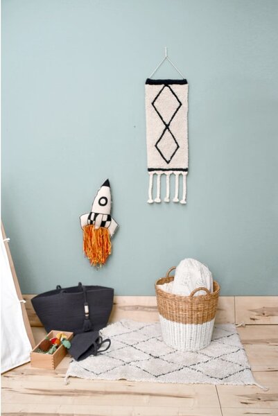 Kremno bela pralna ročno tkana bombažna preproga 70x100 cm Mini Bereber – Lorena Canals