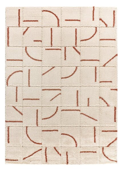 Opečnato oranžno-kremno bela preproga 60x120 cm Brenda – Universal