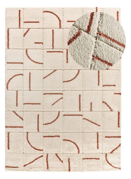 Opečnato oranžno-kremno bela preproga 60x120 cm Brenda – Universal