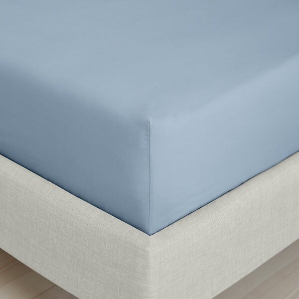 Modra napenjalna rjuha iz bombažnega perkala 90x190 cm Cotton Percale – Bianca