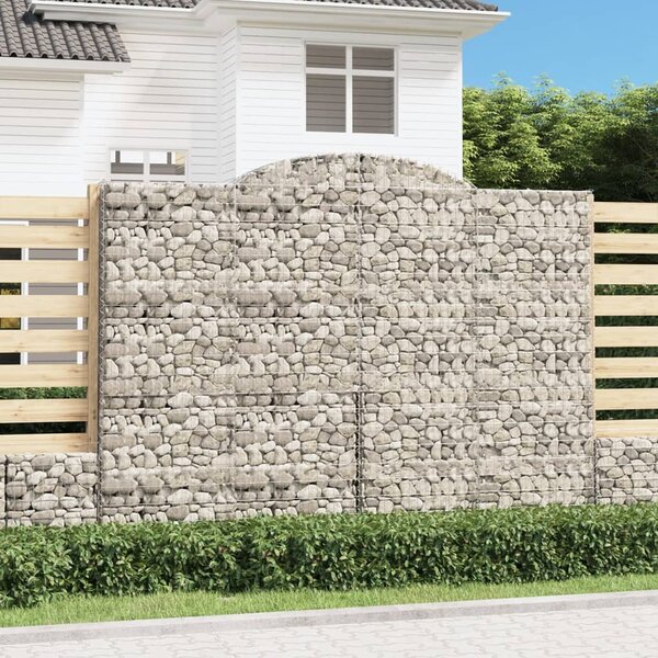 VidaXL Obokane gabion košare 8 kosi 300x50x220/240cm pocinkano železo